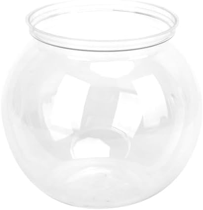 4.9x3.9 Inch Mini Plastic Transparent Fish Bowl Shatterproof Aquarium for Small Fish Desk Decor Tank with High Light Transmittance(L)