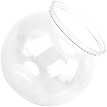 4.9x3.9 Inch Mini Plastic Transparent Fish Bowl Shatterproof Aquarium for Small Fish Desk Decor Tank with High Light Transmittance(M)