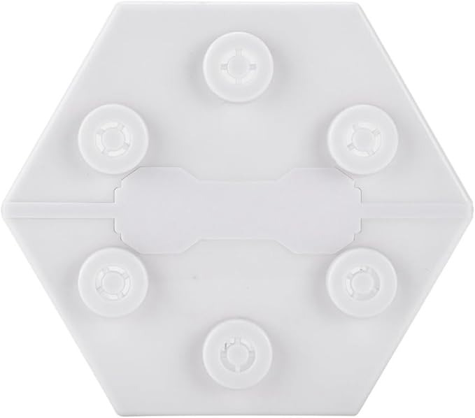 4.7 Inch Hexagonal Mini Aquarium Tank Leak-Proof Plastic Stackable Portable Fish Tank for Desk Decor Terrarium Habitat(White)