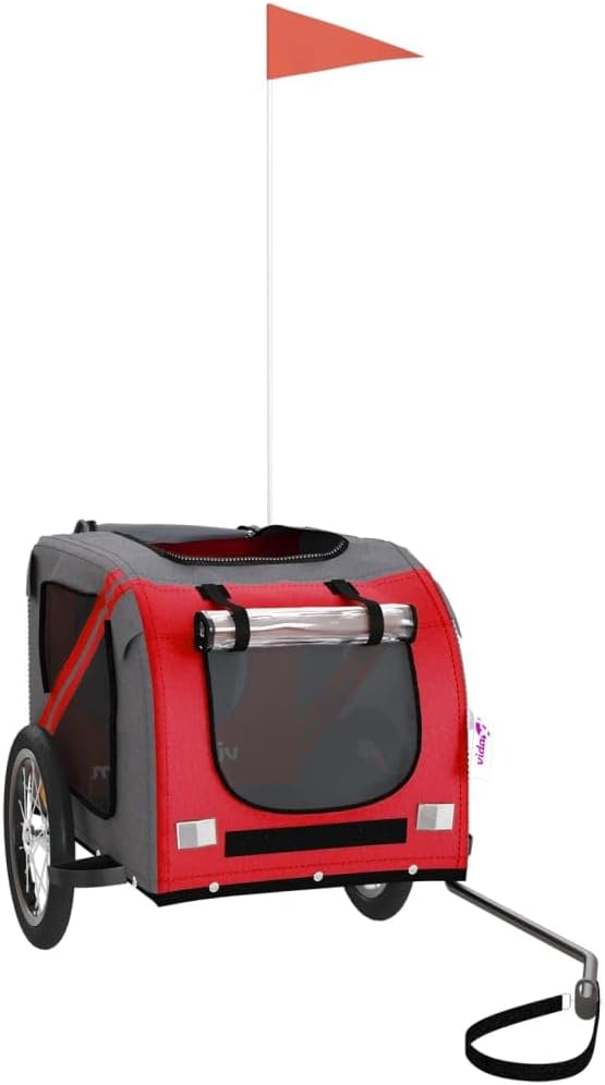 Pet Bike Trailer for Small Dogs, Durable Oxford Fabric with Weatherproof & Scratch-Resistant Design, Zippered Doors and Mesh Windows for Safe Outdoor Rides
