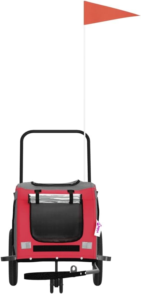 Pet Bike Trailer for Small Dogs, Durable Oxford Fabric with Weatherproof & Scratch-Resistant Design, Zippered Doors and Mesh Windows for Safe Outdoor Rides
