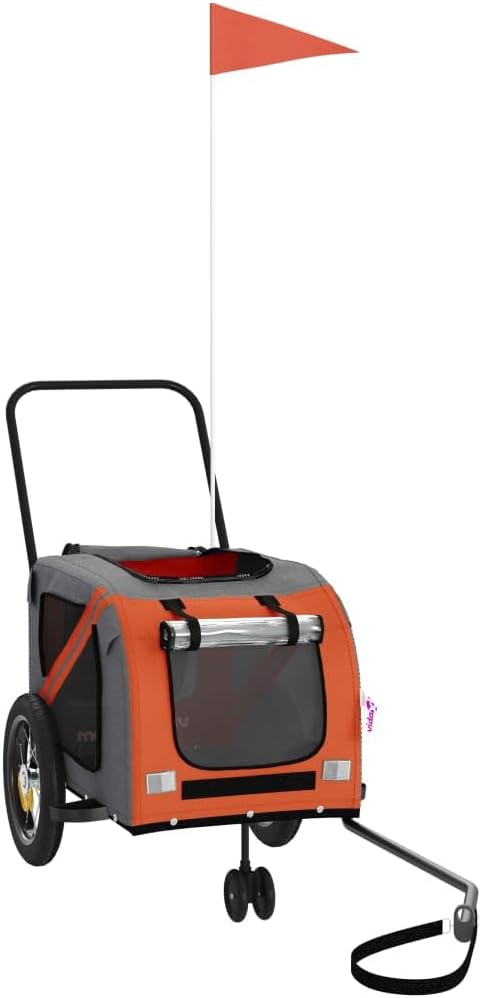 Pet Bike Trailer for Small Dogs, Durable Oxford Fabric with Weatherproof & Scratch-Resistant Design, Zippered Doors and Mesh Windows for Safe Outdoor Rides