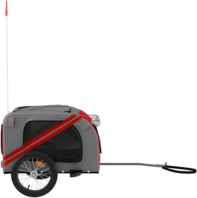 Pet Bike Trailer for Small Dogs, Durable Oxford Fabric with Weatherproof & Scratch-Resistant Design, Zippered Doors and Mesh Windows for Safe Outdoor Rides