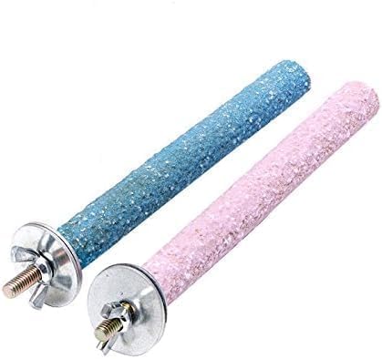 2 Pcs Bird Perch Stand Toy Wood Parrot Perch Stand Grinding Claw Sticks Sanded Surface Cage Toy for Parakeets Finches Parakeet Toys Birdcage Accessories