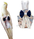 Bird Flight Suits Diapers for Monk Parakeets, Cockatiels, Parrot Clothes, Training Nappy Suit Liners (Small, Navy)