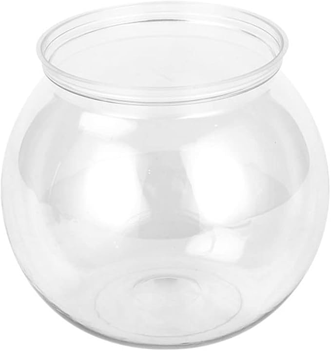 Yuly Plastics Round Aquarium Unbreakable Crystal-Clear Fish Bowls 4 Sizes Vases for Candy Ornament Holder