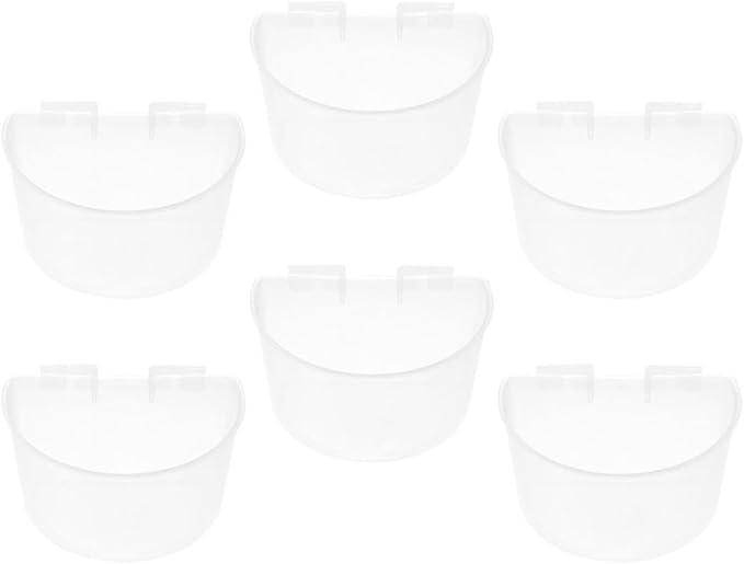 6Pcs Large Plastic Feeding and Water Cups for Pigeon Cage, Thickened Half-Round Bird Feeders and Watering Supplies for Pigeon and Bird Cage Use