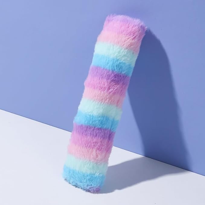 Rainbow Plush Cat Kicker Toy, Interactive Long Pillow for Cats with Catnip and Squeaker, Soft Chew Toy for Boredom Relief and Playtime (A03)