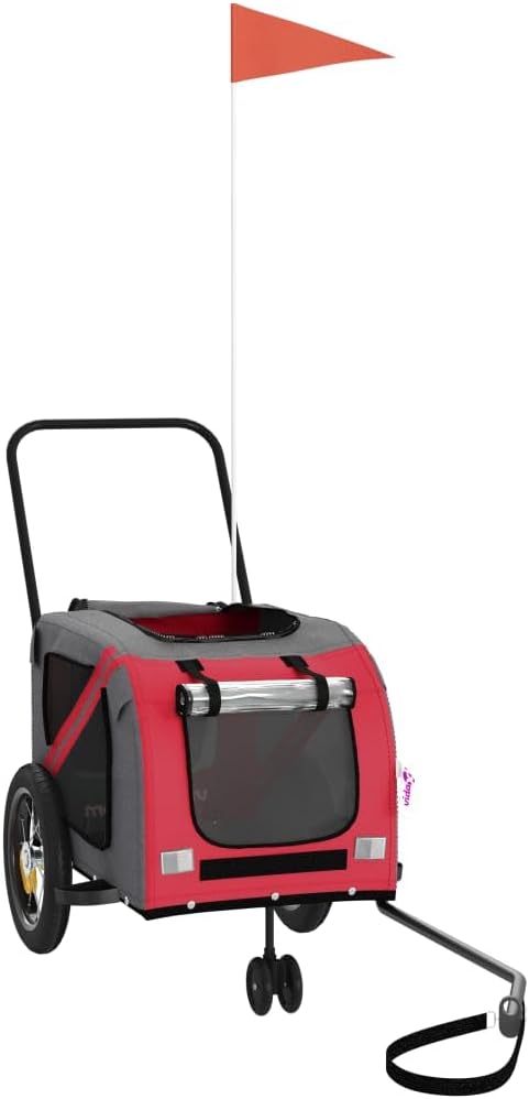 Pet Bike Trailer for Small Dogs, Durable Oxford Fabric with Weatherproof & Scratch-Resistant Design, Zippered Doors and Mesh Windows for Safe Outdoor Rides
