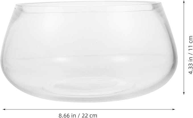 BESPORTBLE Thickened Round Glass Turtle Bowl Fish Tank 20l Simple Hydroponic Plant Aquarium Terrarium for Home Desktop Aquatic Pets