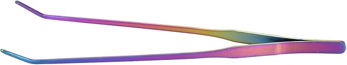 AYNEFY Aquarium Long Planted Feeding Tongs, Stainless Steel Colorful Straight Tweezer Aquarium Plant Maintenance Tools for AquaticPlants 10.6 Inches (27cm Bent Clip), AYNEFYwd0ziq89km-12
