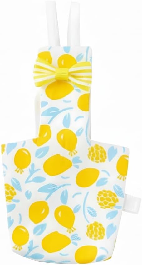 Bird Diaper Carrier Flight Suit Straps, Reusable Training Diaper Set Liners with Hook and Tow Eyes for Parrots and Cockatiels (Yellow LemonV, S)
