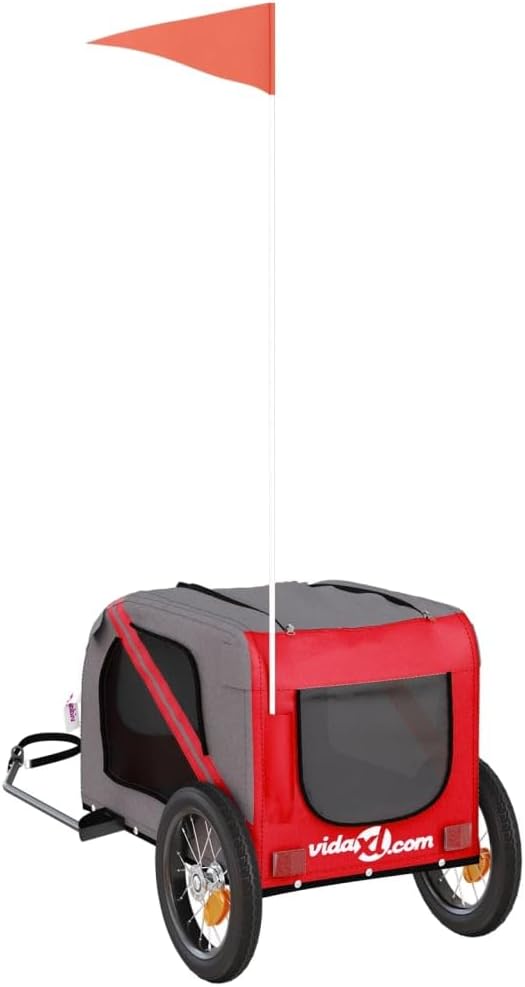 Pet Bike Trailer for Small Dogs, Durable Oxford Fabric with Weatherproof & Scratch-Resistant Design, Zippered Doors and Mesh Windows for Safe Outdoor Rides