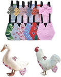 MANON ROSA Chicken Diapers Bantam Hens - Reusable 6-Piece Set with Bow Ties Poultry Nappies Washable Waterproof for Geese Pet Ducks Silkie (6D M)