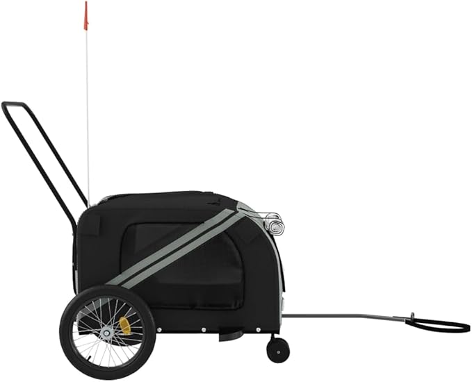 Pet Bike Trailer for Small Dogs, Durable Oxford Fabric with Weatherproof & Scratch-Resistant Design, Zippered Doors and Mesh Windows for Safe Outdoor Rides
