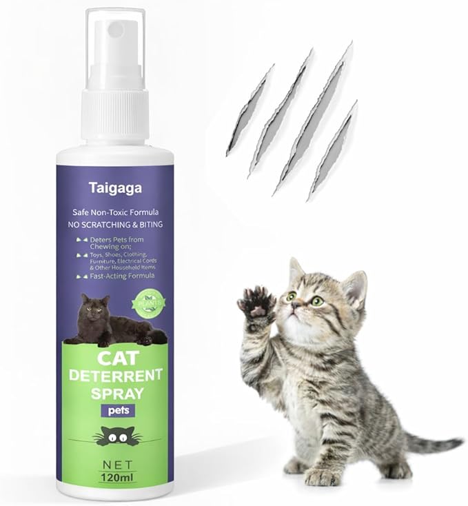 Cat Deterrent Spray, Cat Repellent Spray, 5.07 Fl Oz Cat Scratch Furniture Protector Spray, No Chew Spray for Dogs & Cats, 1 Pack