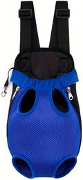 Pet Dog Carrier Backpack, Portable Breathable Mesh Chest Carrier, Polyester Woven Double Shoulder Pet Bag for Outdoor Adventures (SkyBlue, Small)