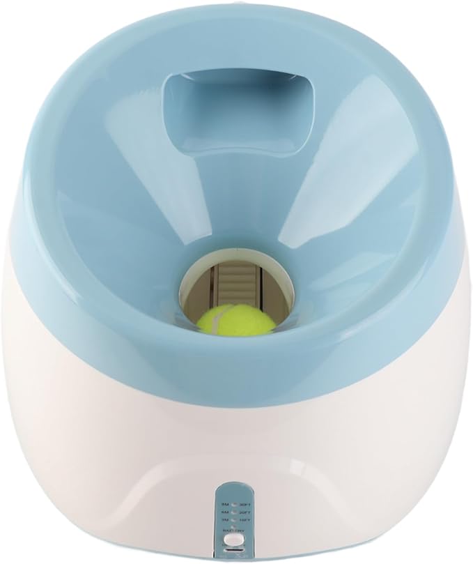 FILFEEL Automatic Dog Thrower Pet Interactive with 3 Soft Balls for Indoor and Outdoor Fun for Small Dogs (Lightblue)