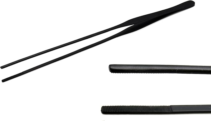 G.S Aquarium Tweezers Long Reptiles Feeding Tongs for Aquatic Plants Spider Snakes Lizards (12" Straight)