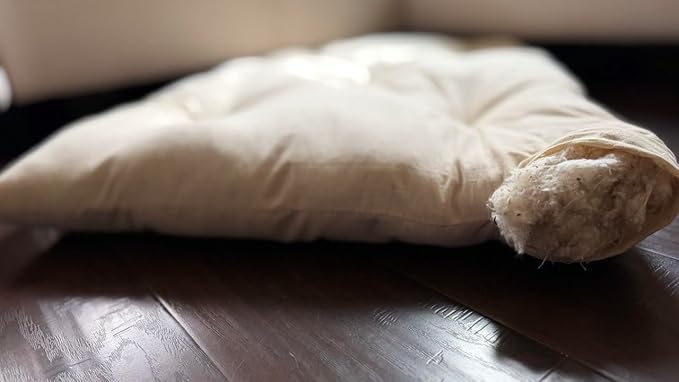 Rectangular Muslin Dog Bed Insert with Raw Cotton Filler, Natural Pet Bed Cushion Insert, Breathable Inner Pillow for Dog Bed Covers (Medium 36"x22"x4")