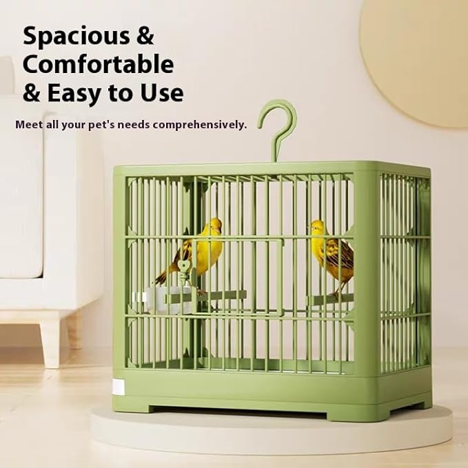 2026 New Bird Carrier Cage, Travel Bird Cage, Portable Bird Carrier, Small Birds Lightweight Parrots Cage, Detachable Tray Hook Handle Easy Transport Bird House for Travel Outdoor (Orange)