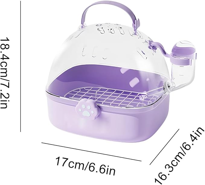 Hamster Carrier - PVC Chinchilla Carrier Cage with Drinker | Spacious Accessory for Transportation of Birds Like Parrots Cockatiels and Parakeets, Spacious Design for Macaw Sparrows