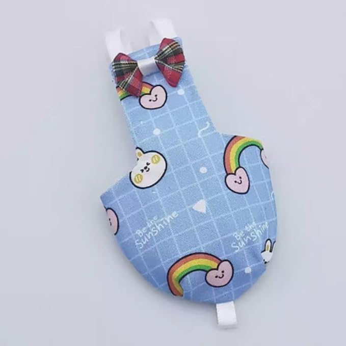 Bird Diaper Protective Parrot Nappy - 4 Pack, Reusable Flight Suit with Waterproof Inner Layer, Adjustable Shoulder Straps, Washable Cute Urine Wet Suit for Parakeet Conure (XXS-Pacific Parakeet)