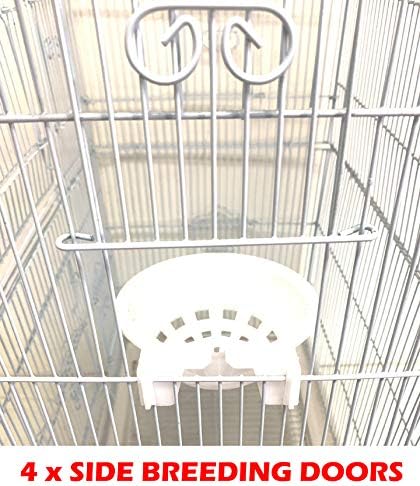 Open Top Canary Parakeet Cockatiel Lovebird Finch Bird Cage with Breeding Doors