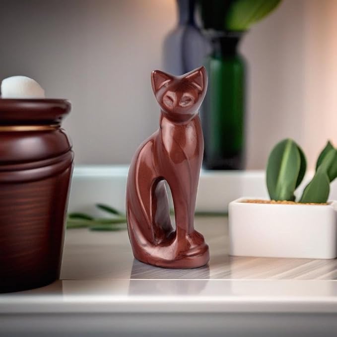 Cat Urns for Ashes - Pet Memorial Cat Urn Cat Memorial Gift, Pet Urn for Cat Ashes Keepsake Pet urns for Cats Ashes, Pet Ashes Urn, Pet Cremation Urn (Brown)