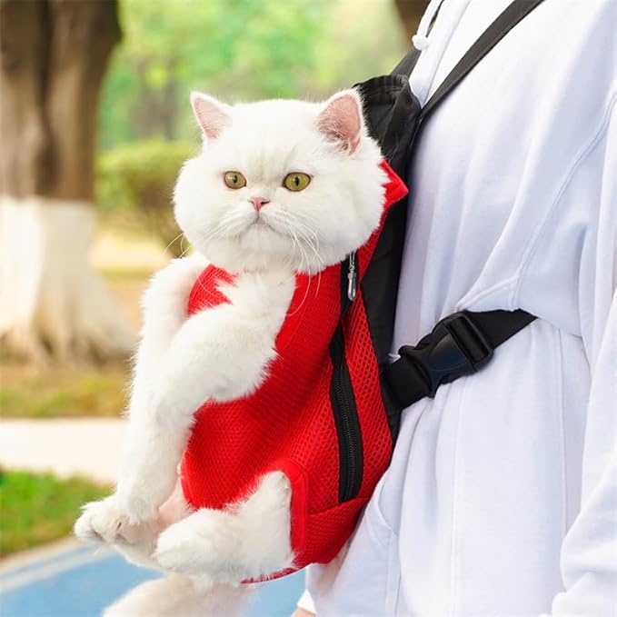 Pet Carrier Backpack - Adjustable Pet Front Cat Dog Carrier Backpack Travel Bag,Legs Out,Easy-Fit for Traveling Hiking Camping for Small Medium Dogs Cats Puppies. (Black, Small)