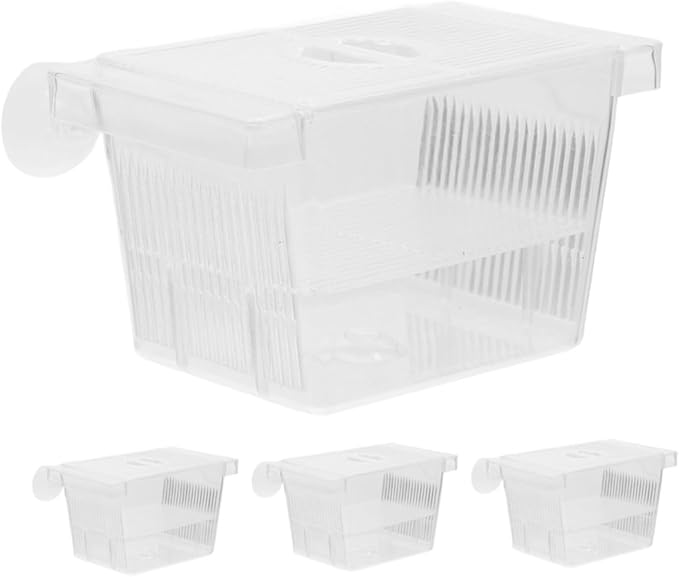 Beaupretty 4pcs Self-Floating Fish Fry Breeding Box Aquarium Nursery Incubator with Dual-Layer Separation for Betta Fish Tank Protection and Observation