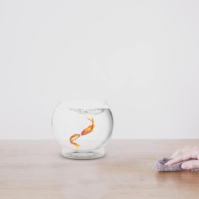 Homoyoyo Plastic Fish Bowl Round Clear Goldfish Vases for Betta Fish Aquarium Home Decor Party Drinks Crafts Unbreakable Transparent 18.00X18.00X17.00CM