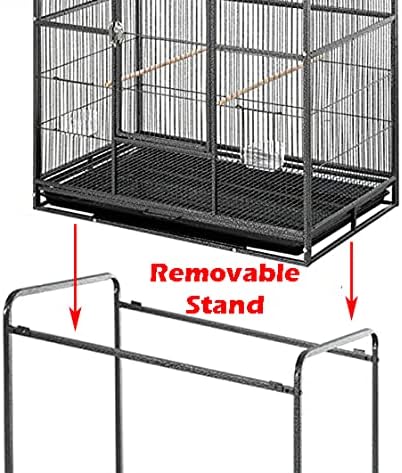 54" Pet Products Large Wrought Iron Breeder Bird Flight Cage Side Breeding Nest Doors with Removable Rolling Stand
