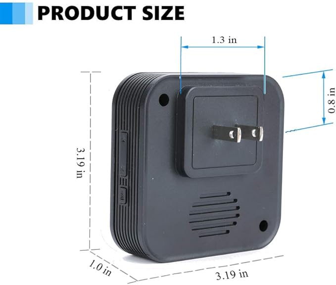 EverNary Dog Door Bell, Wireless Doggie Doorbells for Potty Training, Door Bell for Dogs to Go Outside, Dog Bells (Black, 1 Receiver + 1 Transmitter)