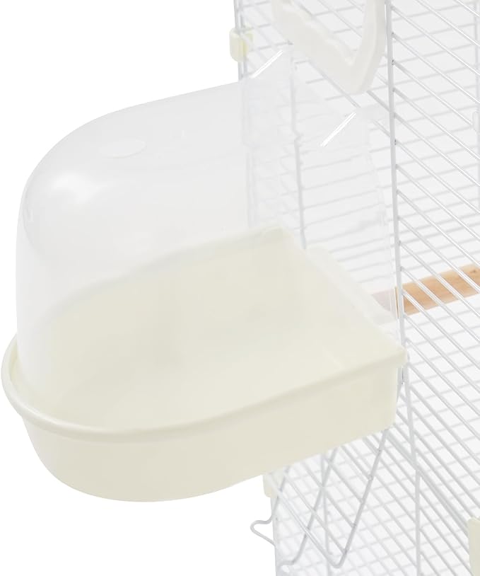 Two-Tier Bird Cage Medium Small Bird Cage Flight Cage with Stand Food Containers 30’’h Bird Cages with Pull Out Tray and Feeder Detachable Pet Flight Birdcage for Parrot Lovebirds (C)