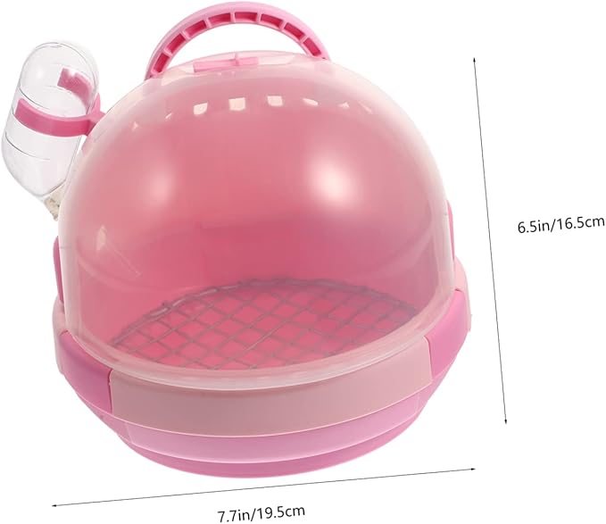 Kisangel 1set Portable Handheld Bird Carrier Transparent Design Detachable Base Vented for Air Circulation for Parrots Birds and Animals Capsule Galvanized Mesh Pad