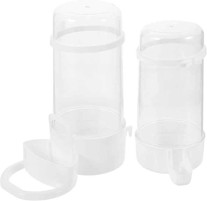 2pcs Automatic Small Bird Feeder and Water Bottle Set for Cage Food Dispenser for Parakeet Cockatiel Small Parrot – Bird Feeding and Watering Supplies for Pet