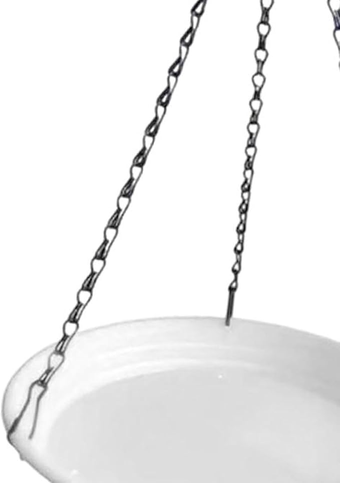 Hanging Bird Feeder and Waterer Tray Bird Food Tray Outdoor Birdbath Hanging Backyard Birdbath for Garden Balcony Trees Lawn, White