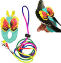 Escape-Proof Parrot Harness & Leash Set with Diaper - Adjustable Flight Suit with Bow & Safety Cord for Conures, African Grey, Parakeets, Doves (Yellow-L)