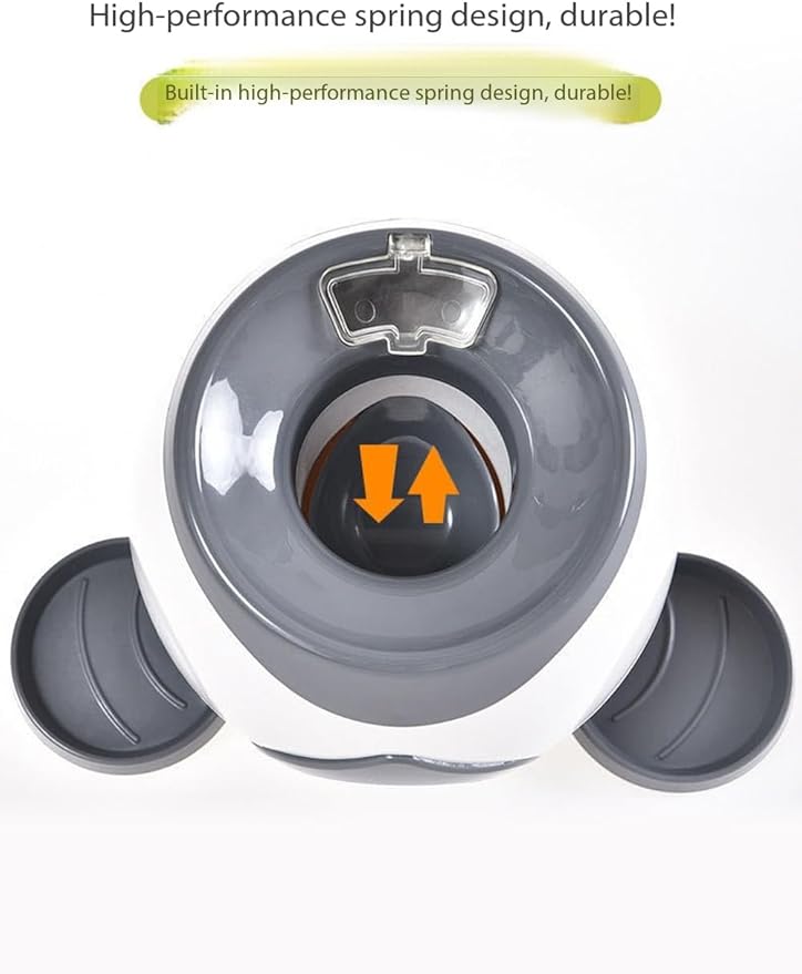 Interactive Dog Fetch Toy with Tennis Ball Launcher, Automatic Treat Dispenser, Green and White (Grey)