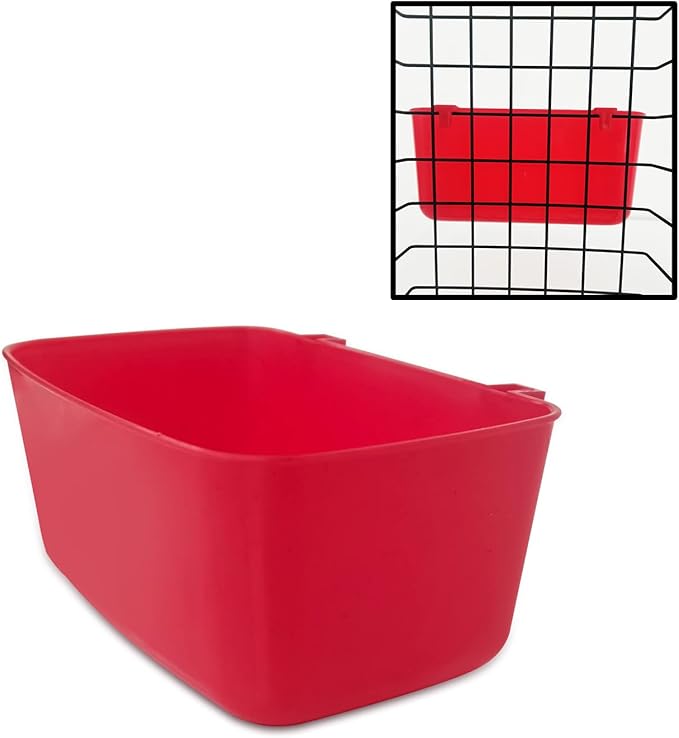 6 Pack Feeder Waterer Chicken 21 oz Food Water Cage Cups Puppy Cat Rabbit Hanging Feeding Dish Coop Bowl Watering Container Treats Drinker for Pigeon Bird Bath Basin Hamster Bed