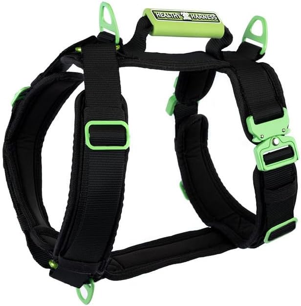 Ultimate Urban Premium Dog Harness - No Choke/Pull/Escape Dog Harness with Adjustable Padding, Heavy Duty, Easy On/Off, High Strength Buckles, Emergency Handle and 3 Connect Points (Black, S)