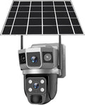 for Outdoor Camera Battery CCTV Monitor 4G SIM Card Network IP Security Pet Camera Motion Detection 3 Screen PTZ Camera(WiFi CCTV 64G Card)