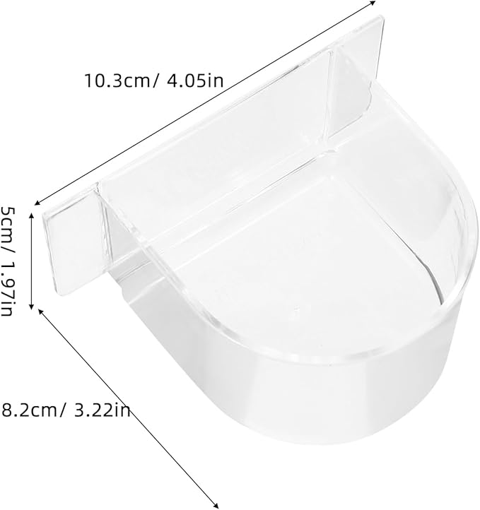 Birds Feeder, 2pcs Bird Cage Cups Prevents Spillage Thickened Semicircle Bowls Clear Water Dispenser for Pigeon Parrot