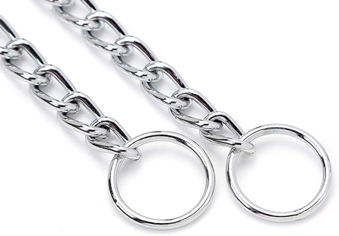 Chain Choke Collar for Dogs, Metal Slip Link Training Heavy Duty Dog Collar Martingale Puppy Collars for XXS XS Small Medium Large Big XL Breed Dogs (Silver, S(Neck Max 16inch) D2.5mm)