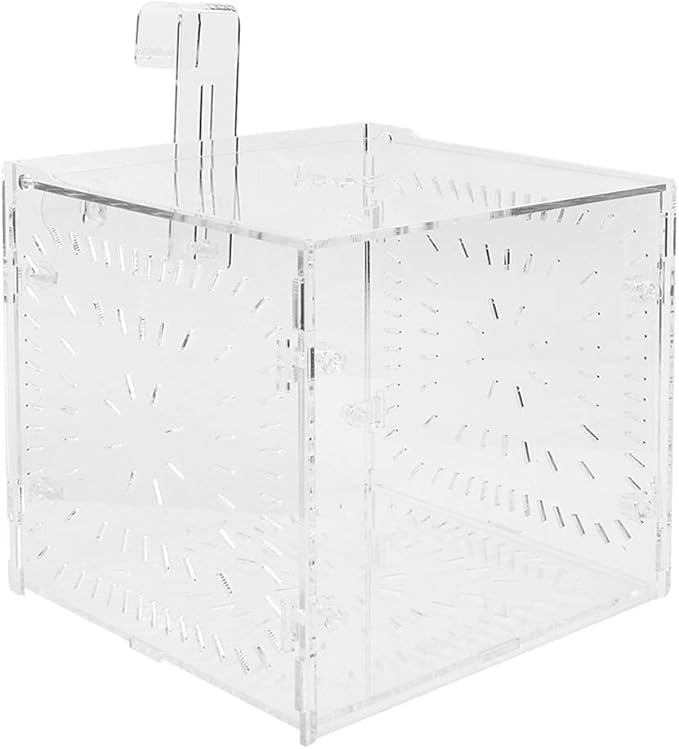 Fish Tank Breeding Box Acrylic Isolation Incubation, Adjustable Height, Transparent - Durable Material, Stable Attachment, Ideal for Aggressive and Sick Fish (15CM*15CM*15CM)