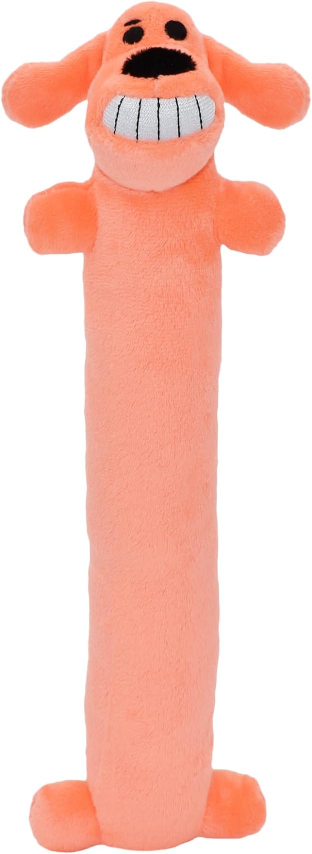 Multipet Original Loofa Dog Plush Toy - Squeaky Toy for All Dogs - Extra Soft Plush - Stuffed Animal Dog Toys for Playing - Cute Dog Pet Toy (1 Count, 12”, Random Color Surprise)