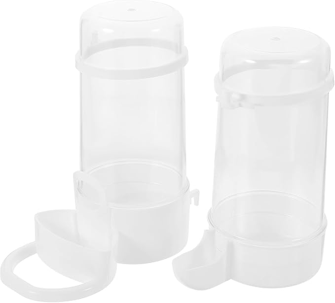 2pcs Parrot Cage Food and Water Dispensers Automatic Bird Feeder Watering Supplies for Cage Use