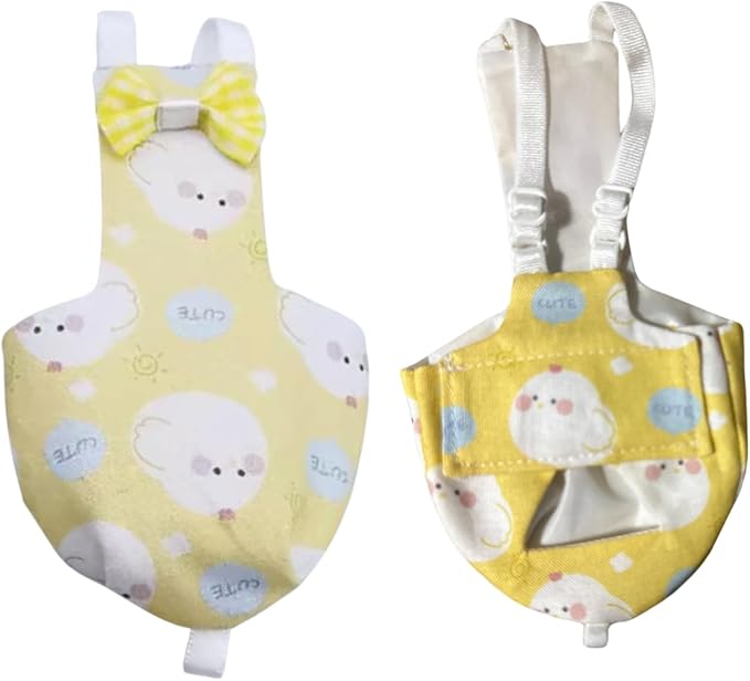 Bird Diaper Protective Parrot Nappy - 4 Pack, Reusable Flight Suit with Waterproof Inner Layer, Adjustable Shoulder Straps, Washable Cute Urine Wet Suit for Parakeet Conure (Macaw)
