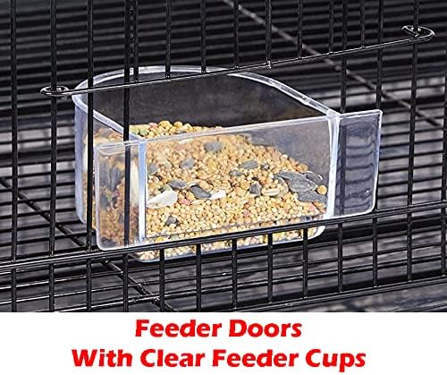 Lot of 6 Aviary Breeding Finch Aviary Canary Flight Bird Cage with Center Divider 24" x 16" x 16" (Black)